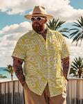 Big & Tall Yellow Hawaiian Graphic Short Sleeve Shirt for big men view 1