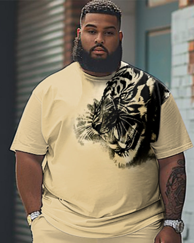 Big & Tall Streetwear T-Shirt Shorts Set for big men view 2
