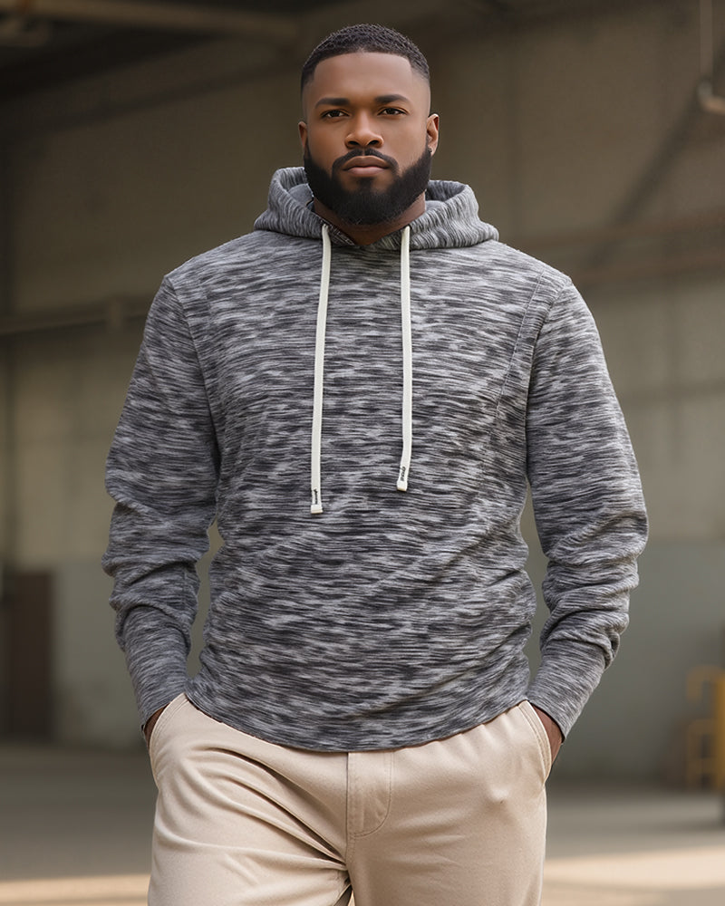 Big & Tall Solid Color Athletic Hoodie for big men view 2