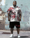 Big & Tall Graphic T-Shirt Shorts Set for big men view 1