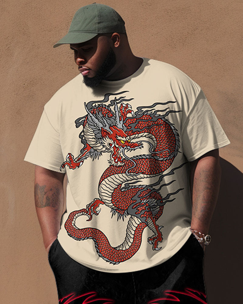 Big & Tall Graphic T-Shirt Pants Set for big men view 2