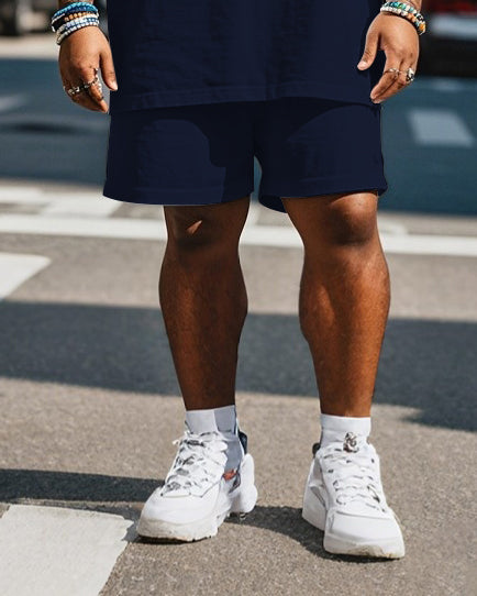 Big & Tall Streetwear T-Shirt Shorts Set for big men view 3