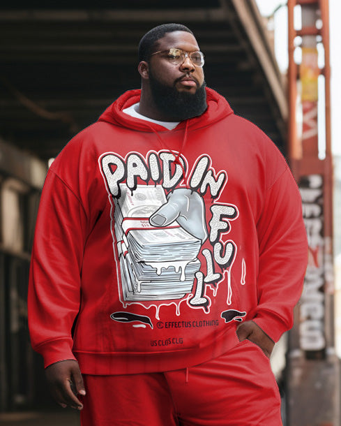 Big & Tall Streetwear Hoodie Sweatpants Set for big men view 2