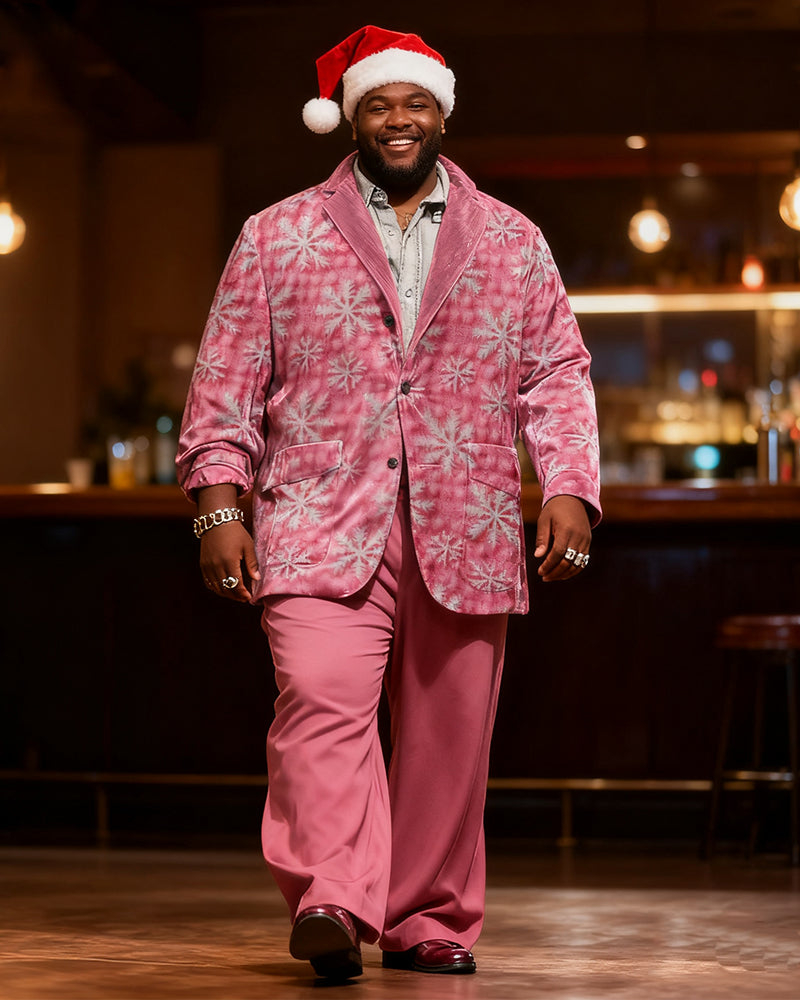 Big & Tall Pink Graphic Two-piece Set for big men view 5