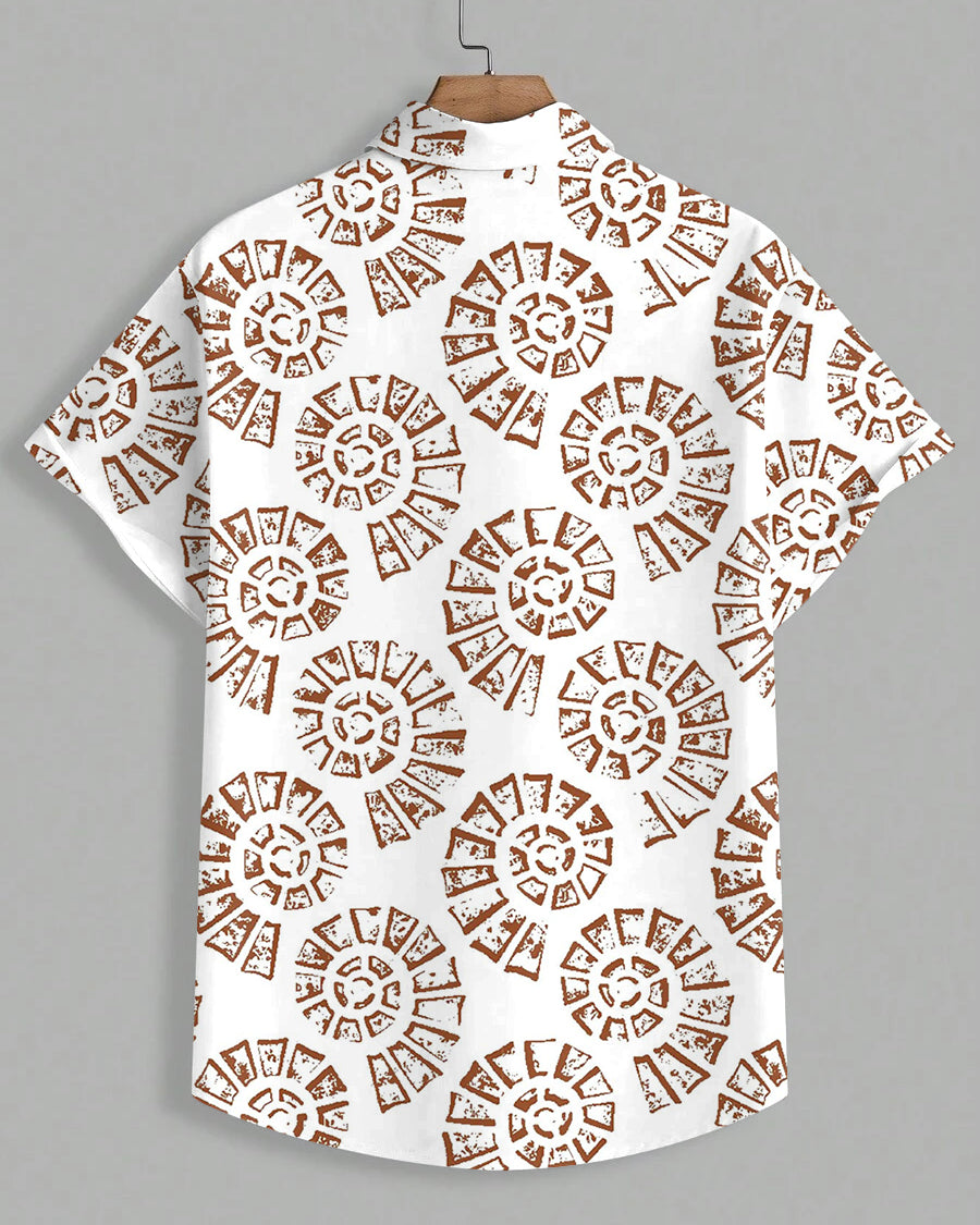 Big & Tall White Hawaiian Graphic Short Sleeve Shirt for big men view 3