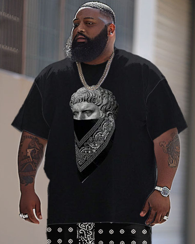 Big & Tall Graphic T-Shirt Pants Set for big men view 2