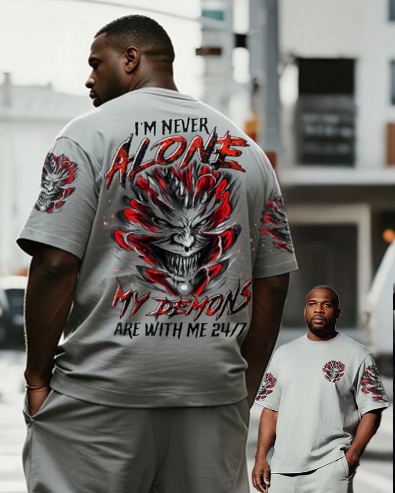 Big & Tall Skull T-Shirt Pants Set for big men view 3