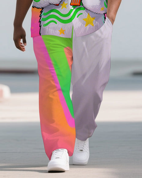 Big & Tall Streetwear T-Shirt Pants Set for big men view 3