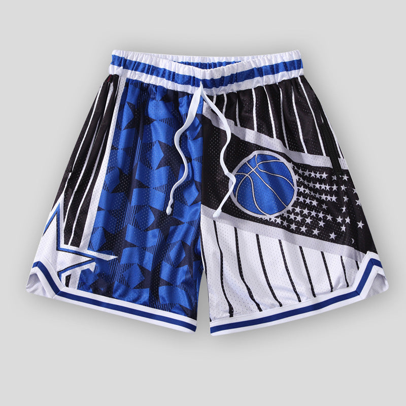 Big & Tall Striped Streetwear Athletic Shorts for big men view 2