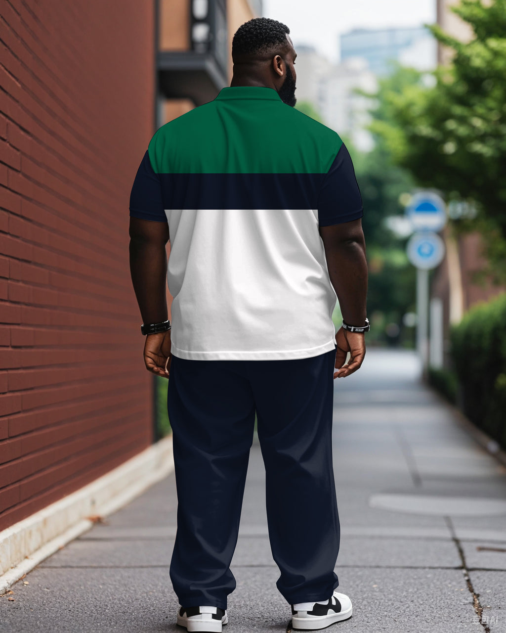 Big & Tall Blue Colorblock Jeans for big men view 2