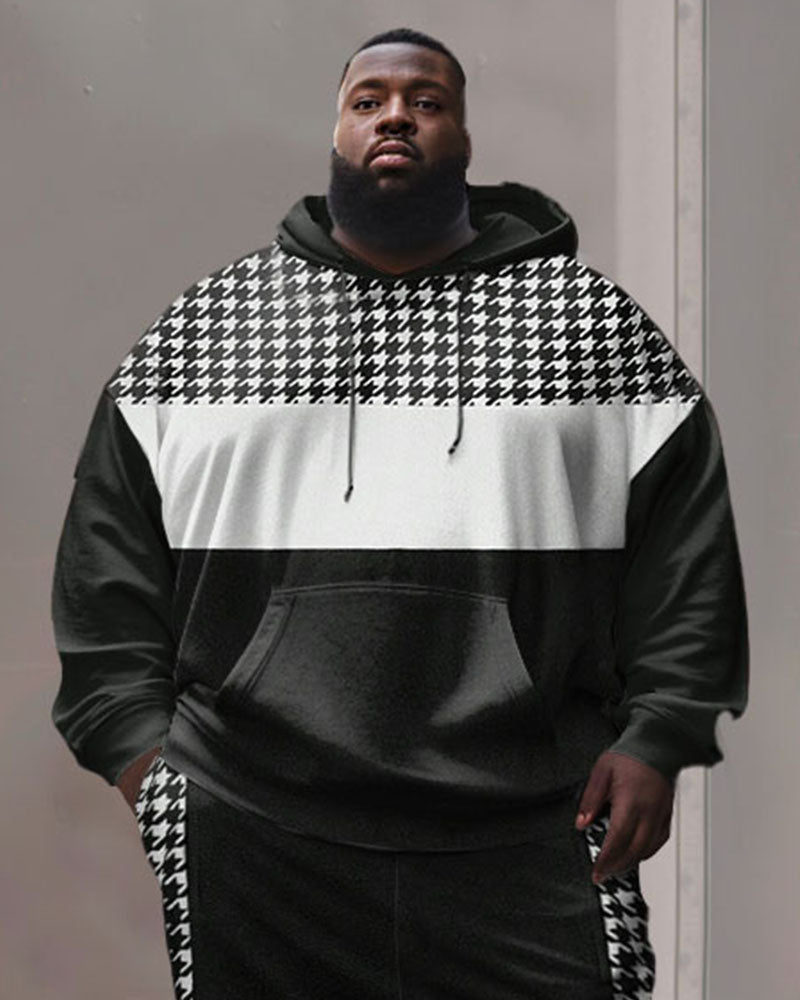 Big & Tall Colorblock Hoodie Sweatpants Set for big men view 2