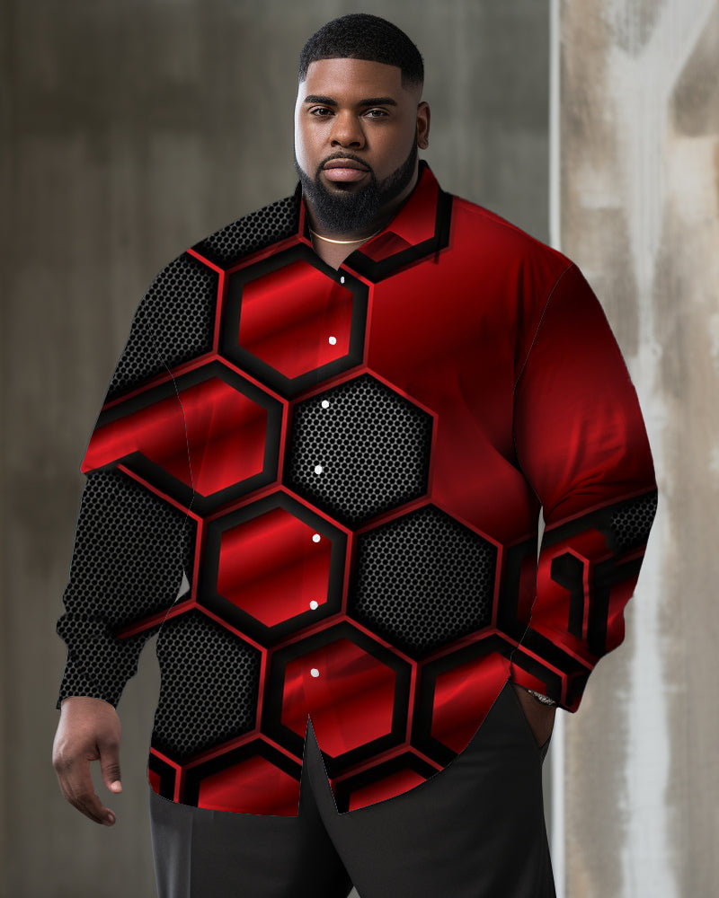 Big & Tall Colorblock T-Shirt Pants Set for big men