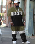 Big & Tall Colorblock T-Shirt Pants Set for big men view 1