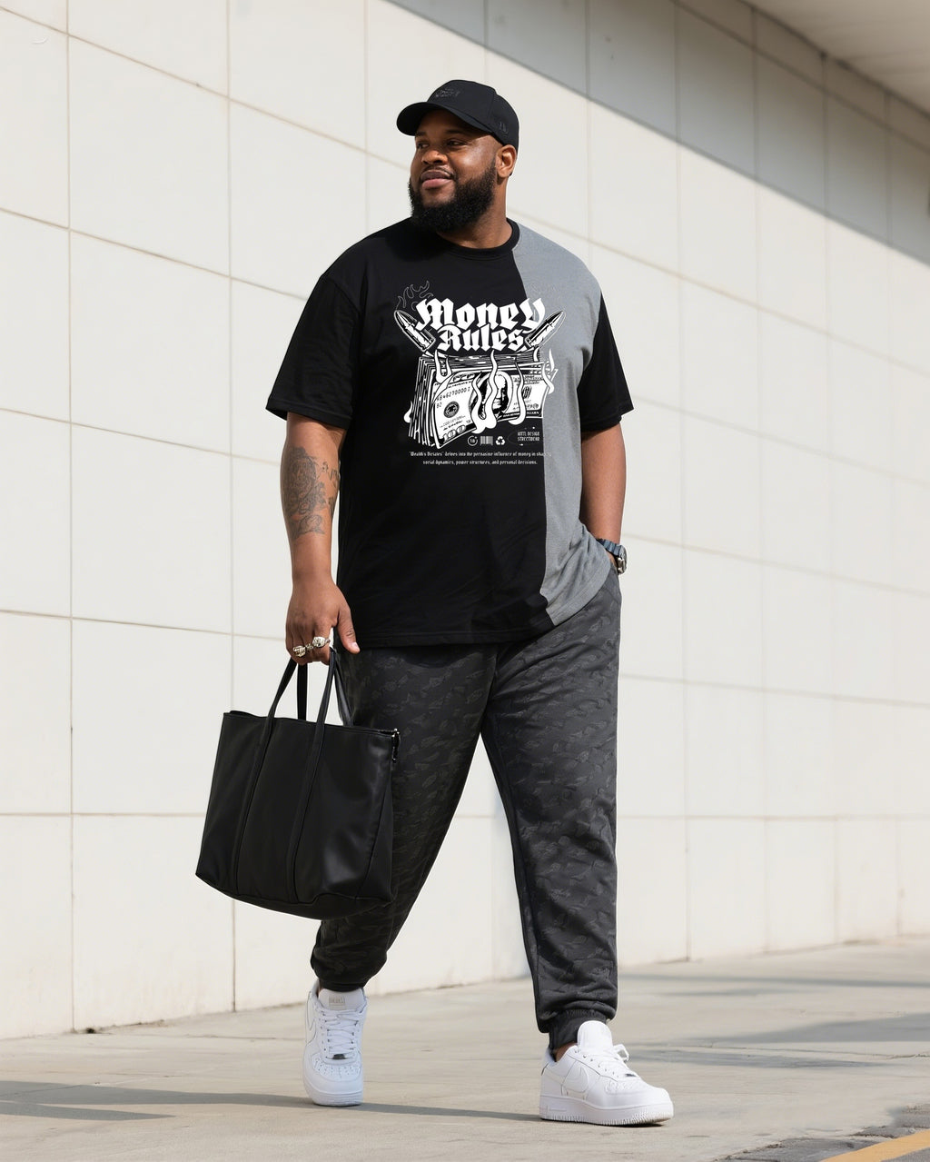 Big & Tall Streetwear Two-piece Set for big men view 1