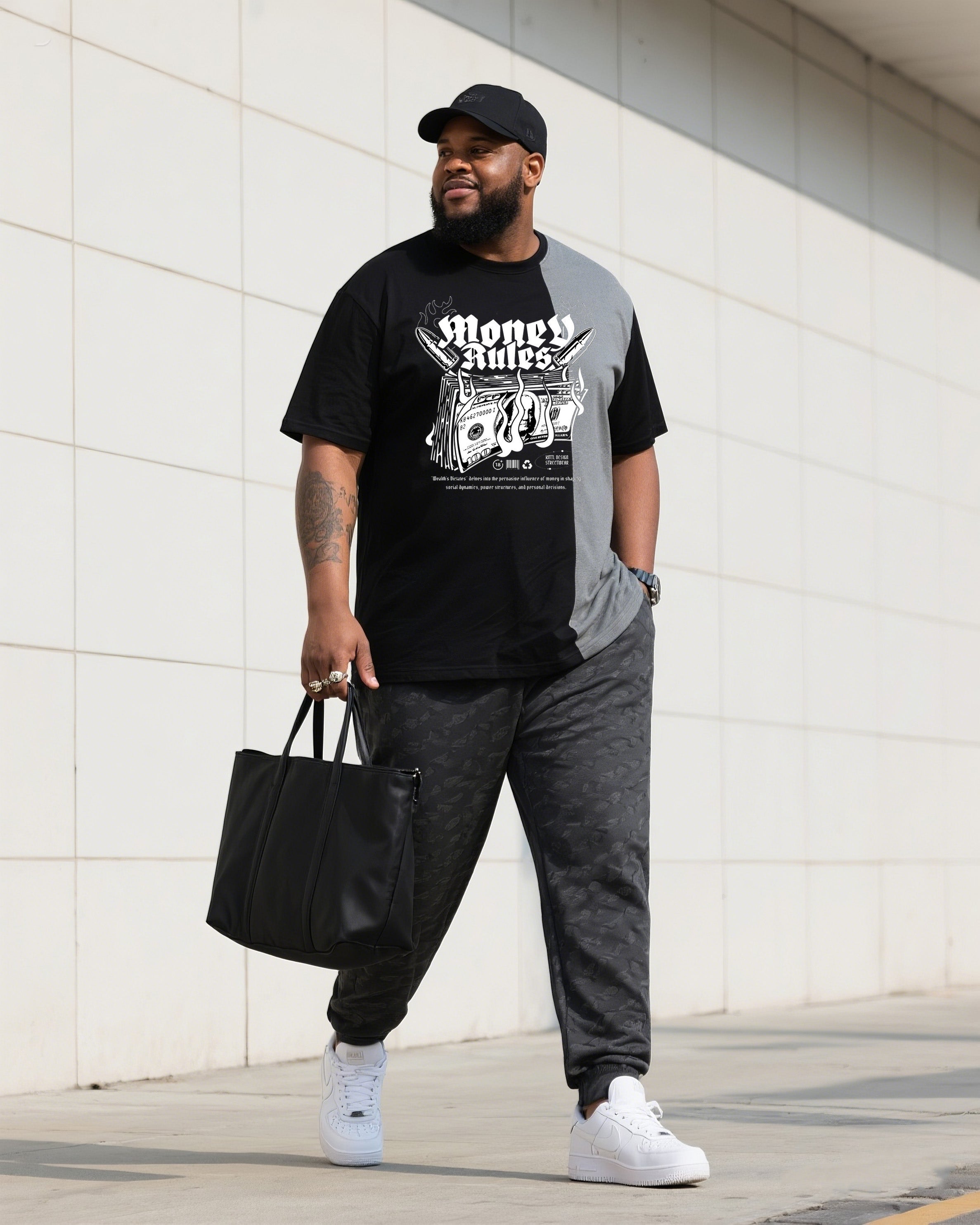 Big & Tall Streetwear Two-piece Set for big men view 1
