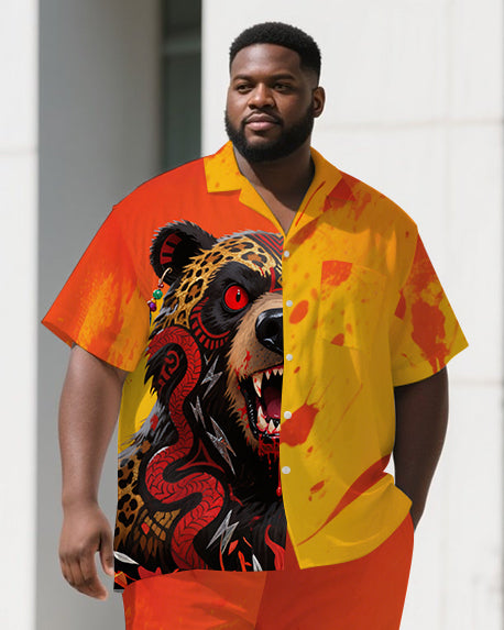 Big & Tall Colorblock T-Shirt Pants Set for big men view 2