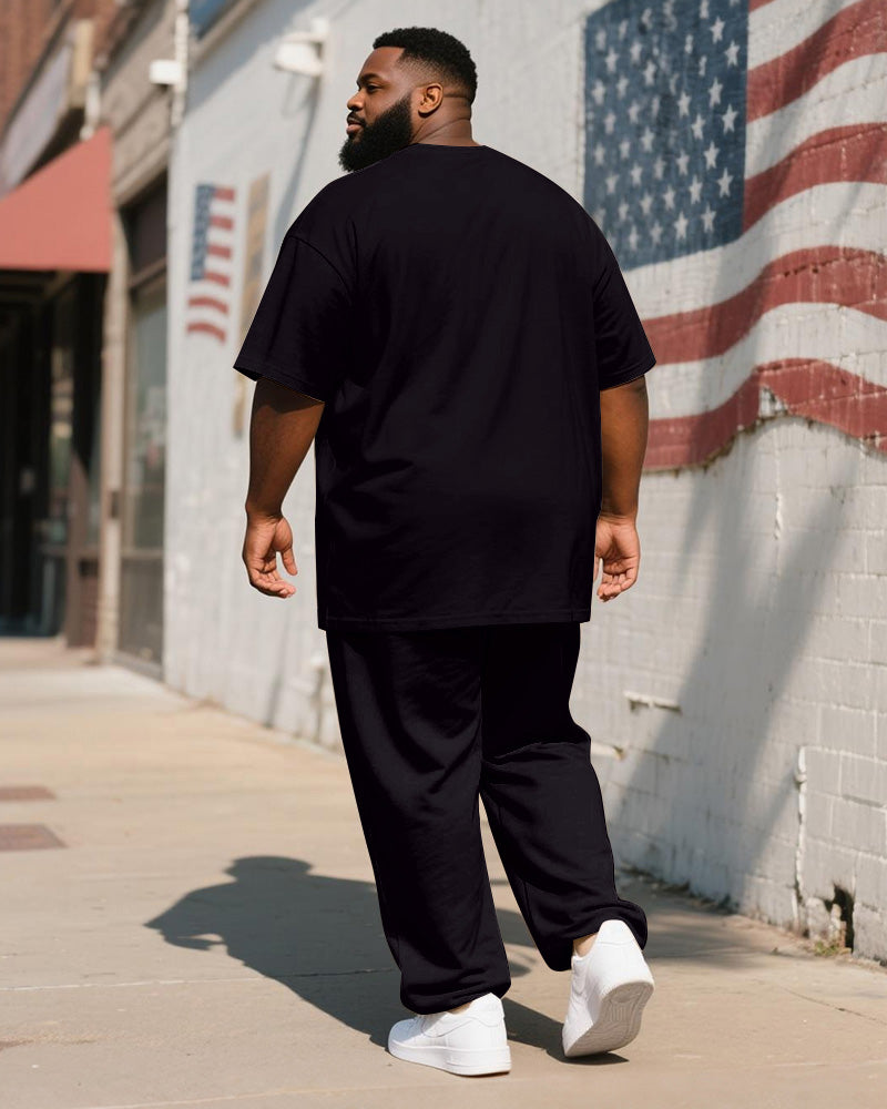 Big & Tall Graffiti T-Shirt Pants Set for big men view 4