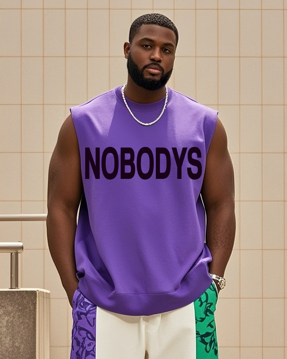 Big & Tall Streetwear Vest Pants Set for big men view 2