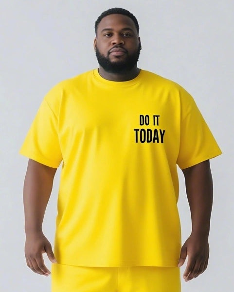 Big & Tall Graphic Streetwear Two-piece Set for big men view 8