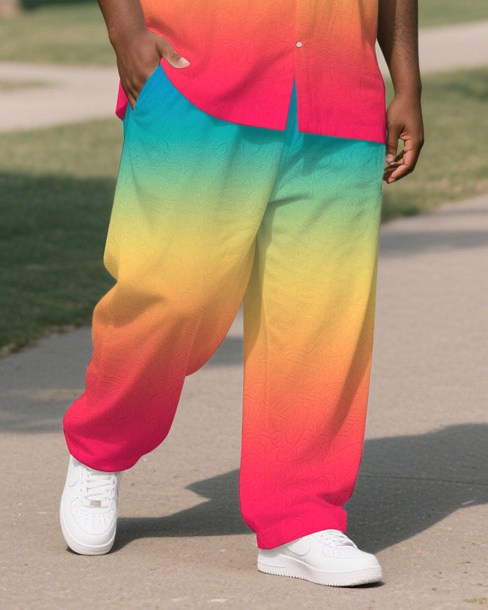 Big & Tall Gradient Shirt Pants Set for big men view 3