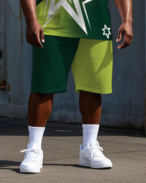 Big & Tall Streetwear T-Shirt Shorts Set for big men view 3