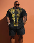 Big & Tall Vintage T-Shirt Shorts Set for big men view 1