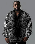 Big & Tall Gradient Graphic Long Sleeve Shirt for big men
