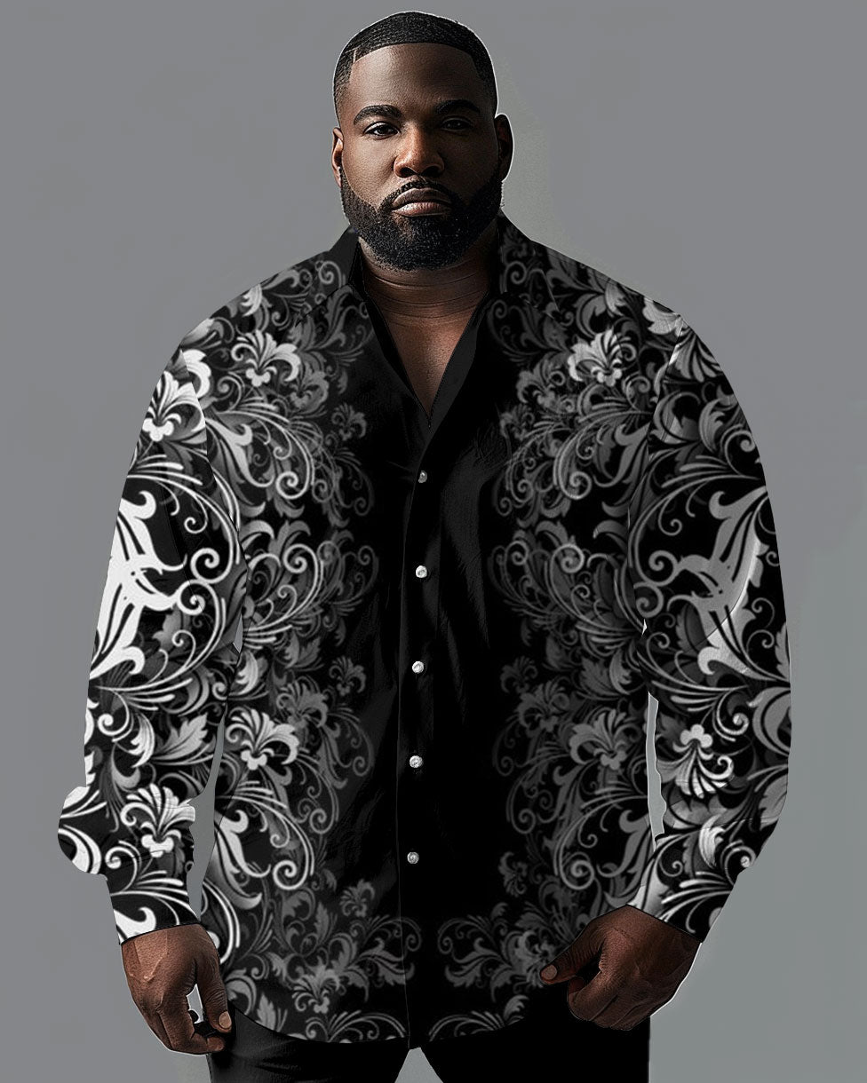Big & Tall Gradient Graphic Long Sleeve Shirt for big men