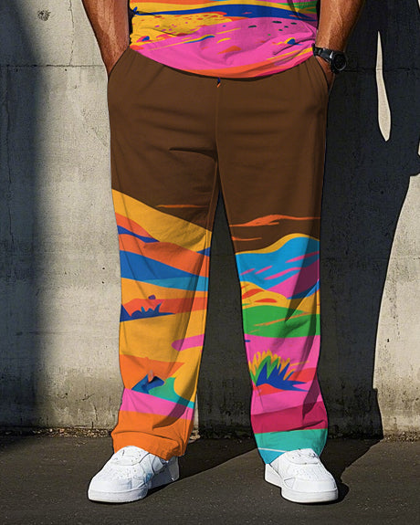 Big & Tall Streetwear T-Shirt Pants Set for big men view 3