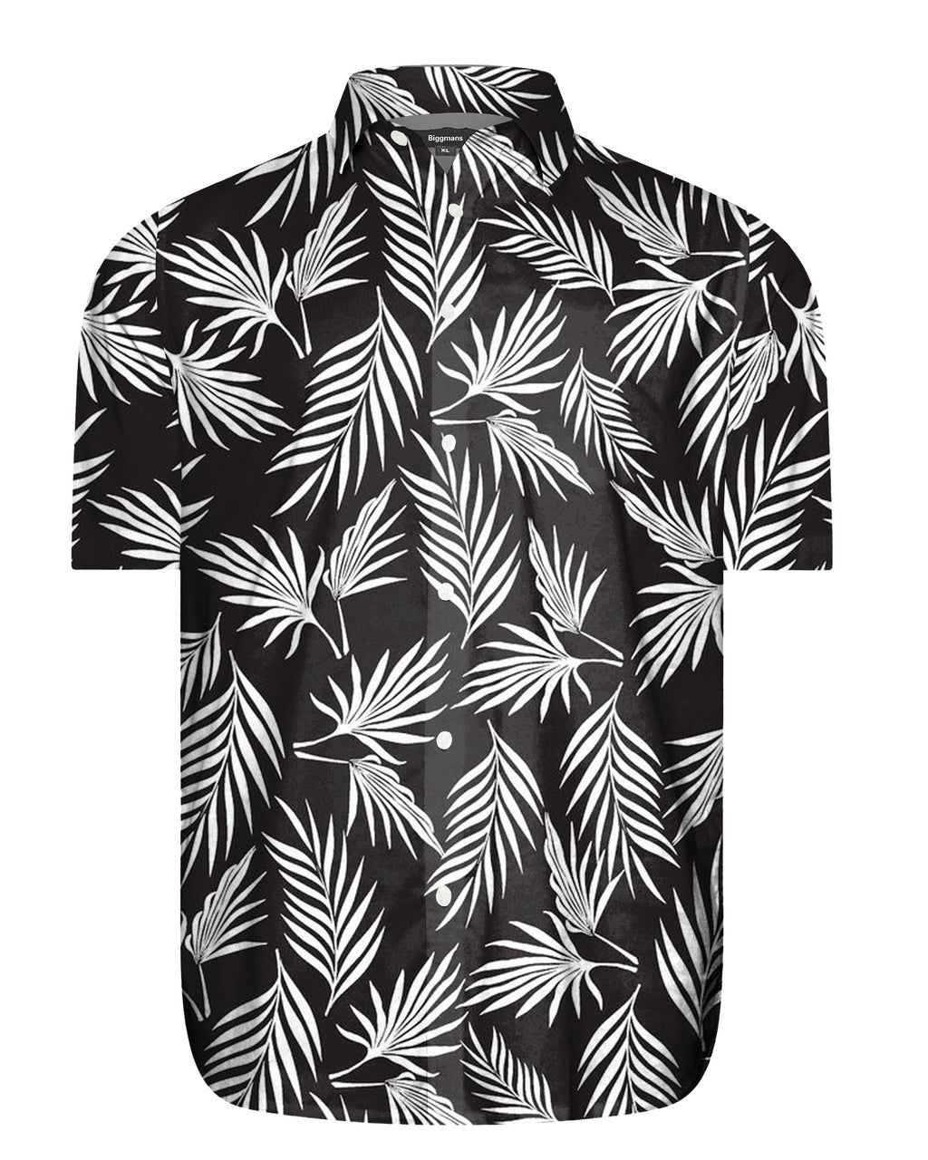 Big & Tall Black Hawaiian Short Sleeve Shirt for big men view 3