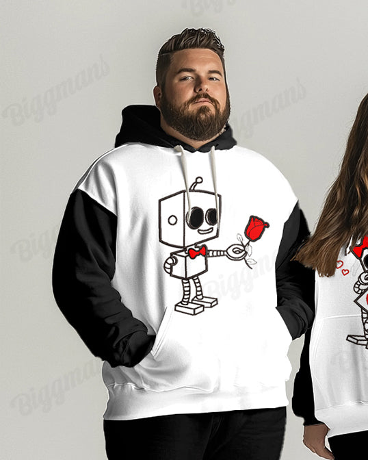 Big & Tall Colorblock Graphic Hoodie Sweatpants Set for big men view 2