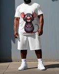Big & Tall Graphic T-Shirt Shorts Set for big men view 1