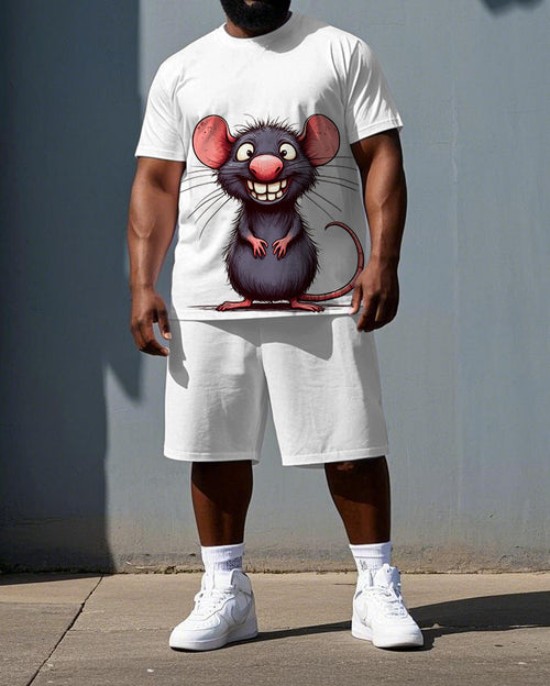 Big & Tall Graphic T-Shirt Shorts Set for big men view 1