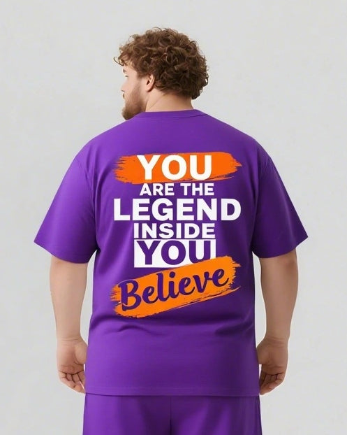 Big & Tall Graphic Streetwear T-Shirt Shorts Set for big men view 6