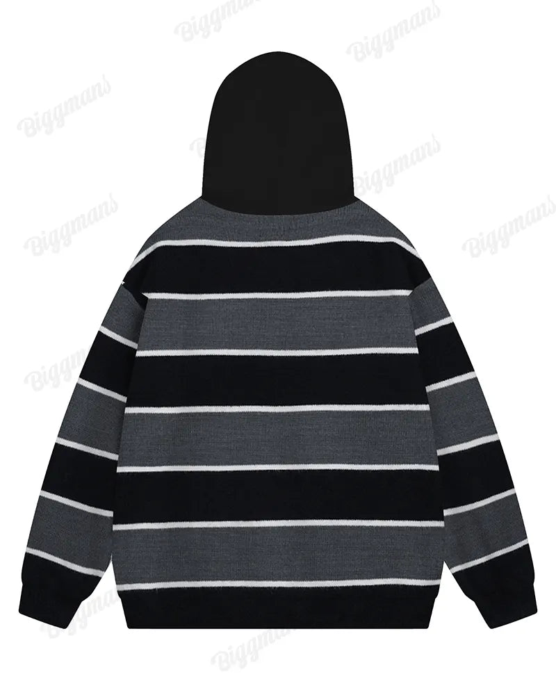Big & Tall Striped Hoodie Sweatpants Set for big men view 5