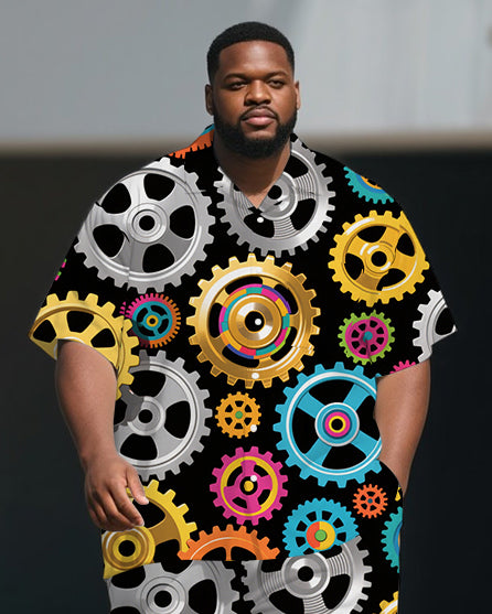 Big & Tall Graffiti Streetwear T-Shirt Pants Set for big men view 2