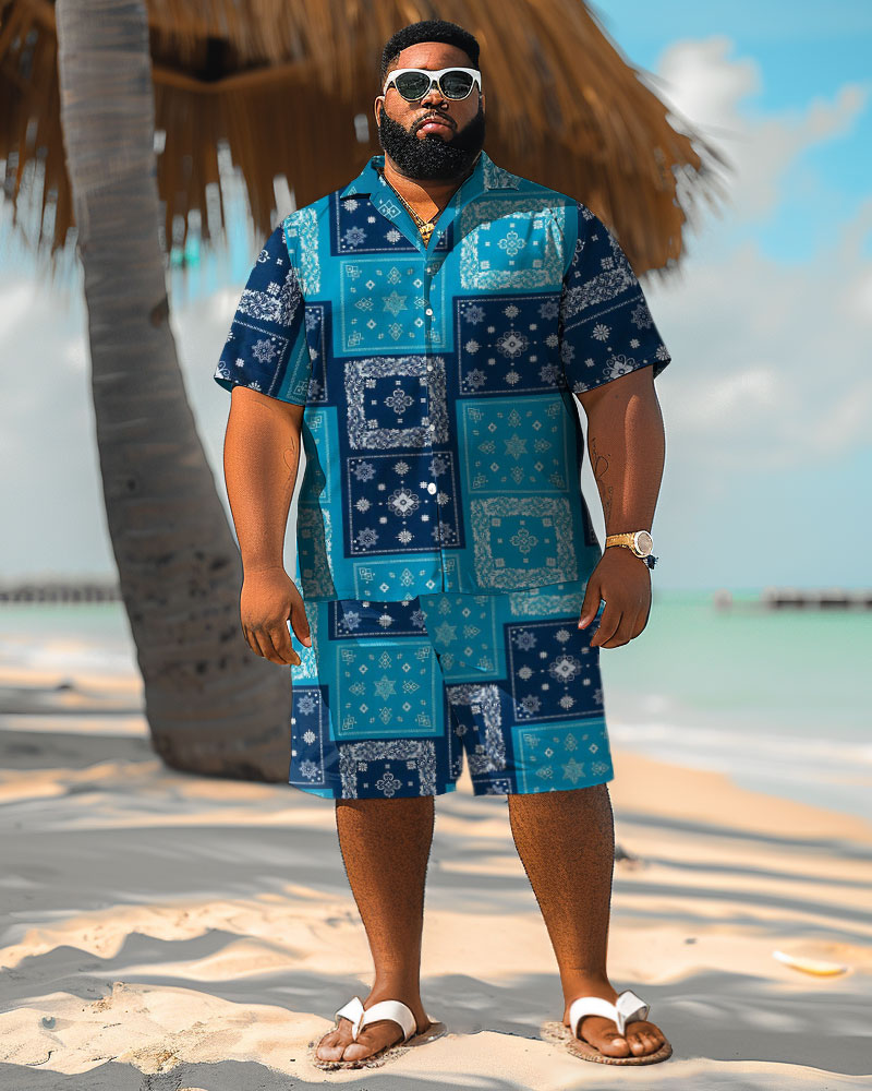 Big & Tall Hawaiian Graphic Jeans for big men view 1