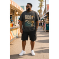 Big & Tall Colorblock Plaid T-Shirt Shorts Set for big men view 1