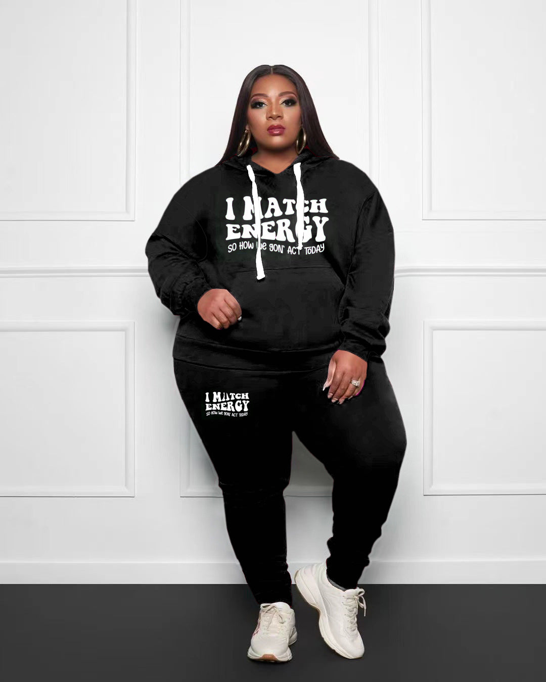 Big & Tall Graphic Streetwear Hoodie Sweatpants Set for big men view 1
