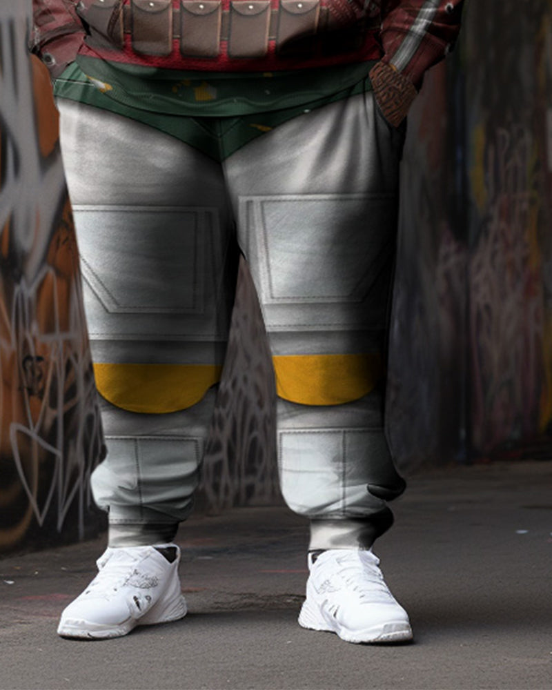 Big & Tall Geometric Hoodie Sweatpants Set for big men view 3