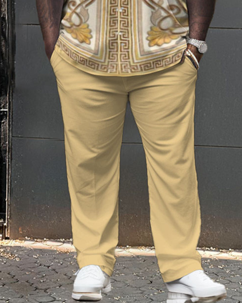 Big & Tall Geometric T-Shirt Shorts Set for big men view 3