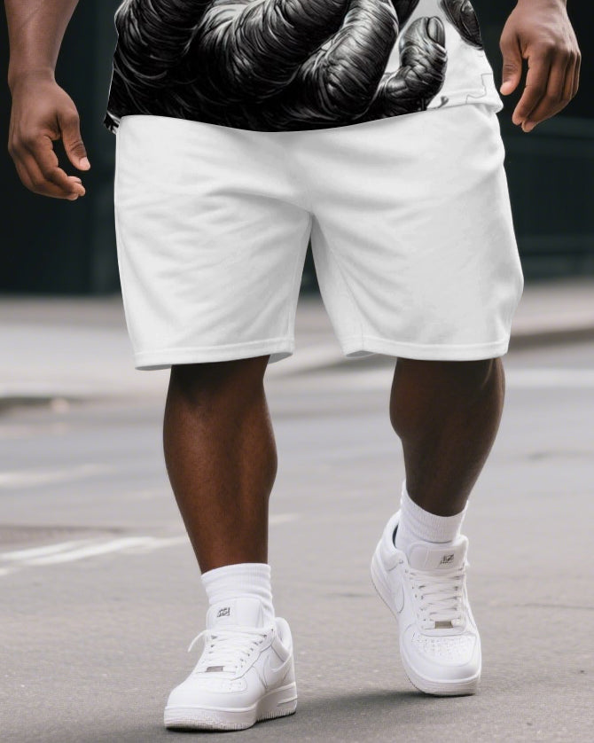 Big & Tall Graphic T-Shirt Shorts Set for big men view 3