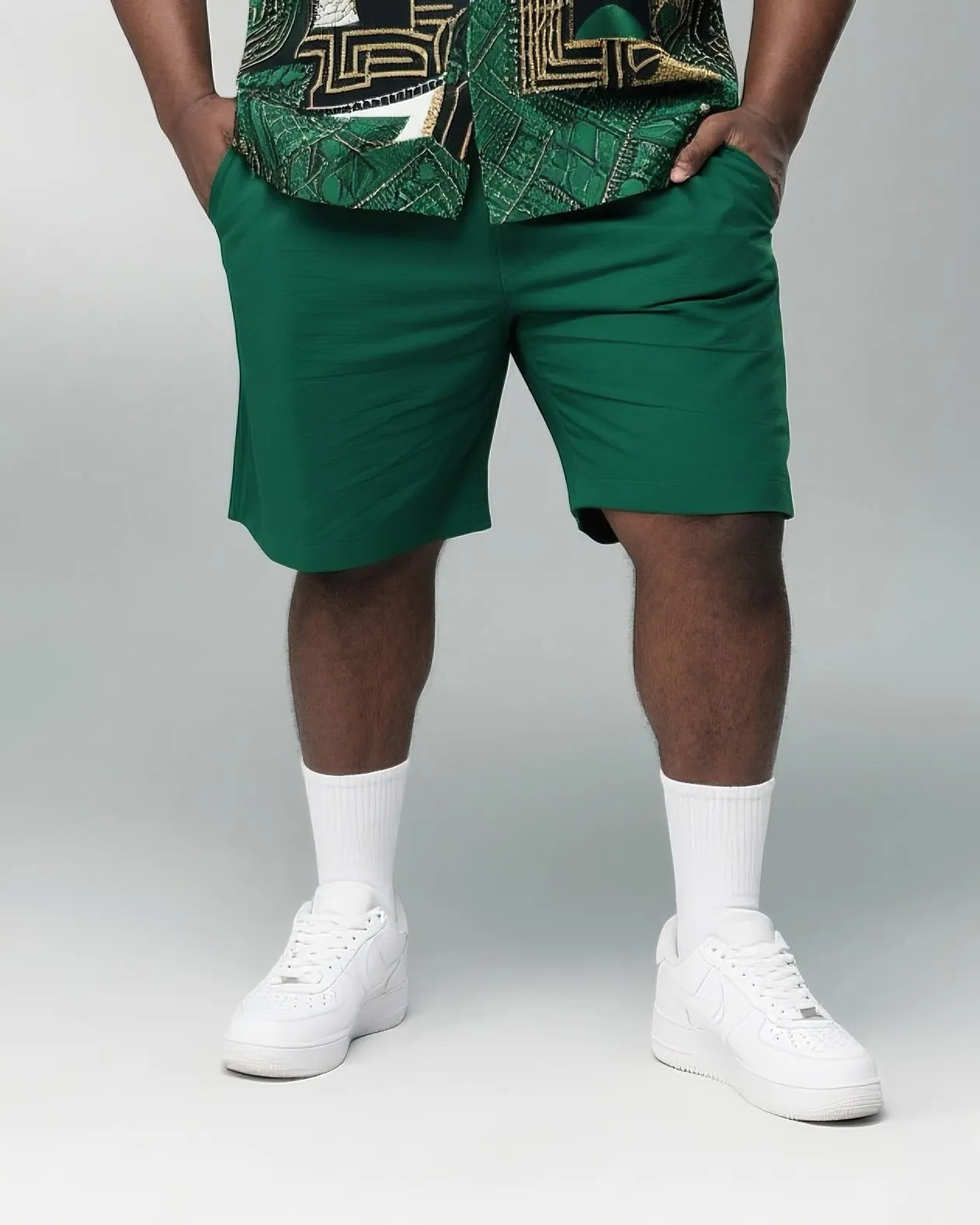 Big & Tall Graphic T-Shirt Shorts Set for big men view 3