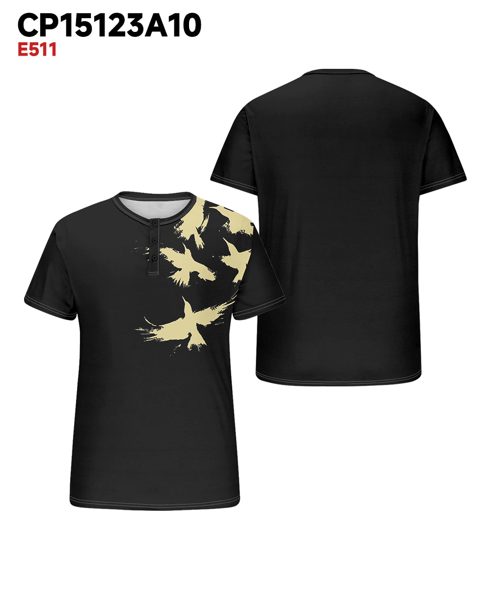 Big & Tall Black Graphic T-Shirt for big men view 3