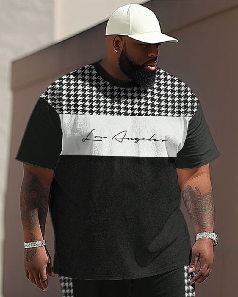 Big & Tall Colorblock T-Shirt Pants Set for big men view 2