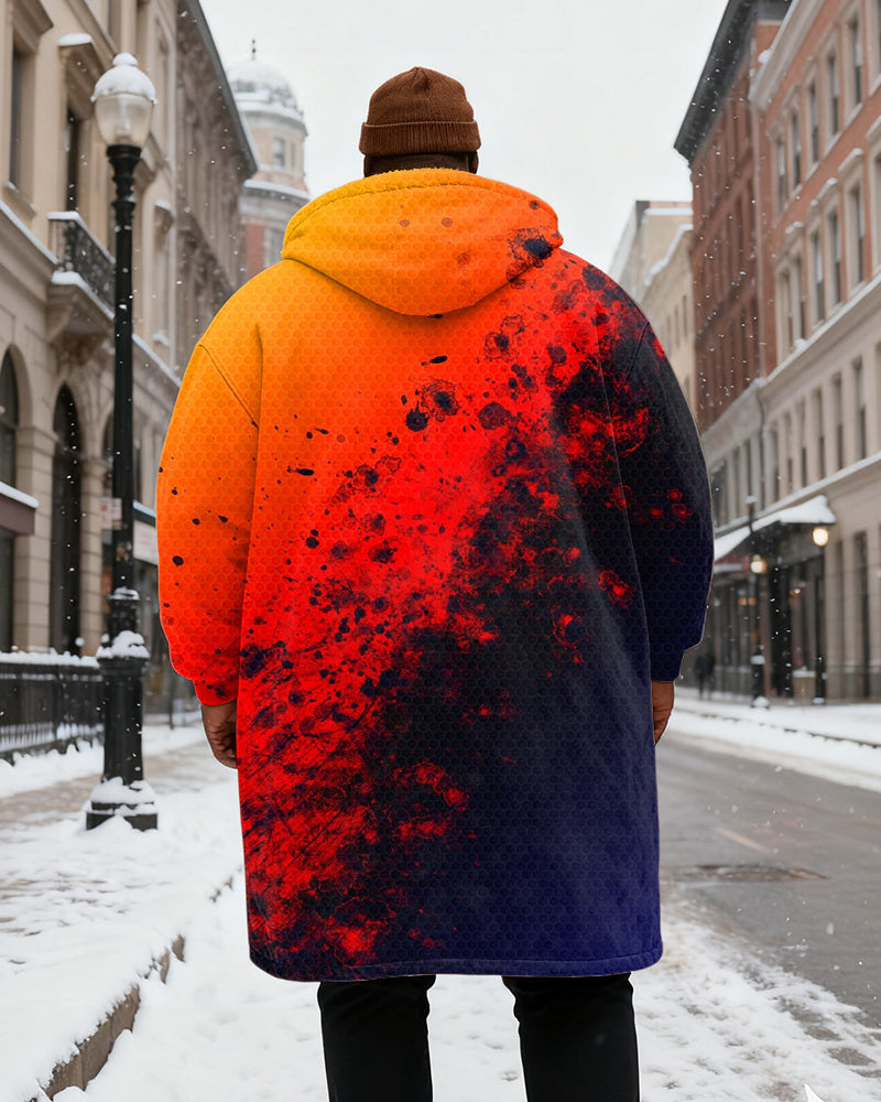 Big & Tall Orange Gradient Graphic Hoodie for big men view 3