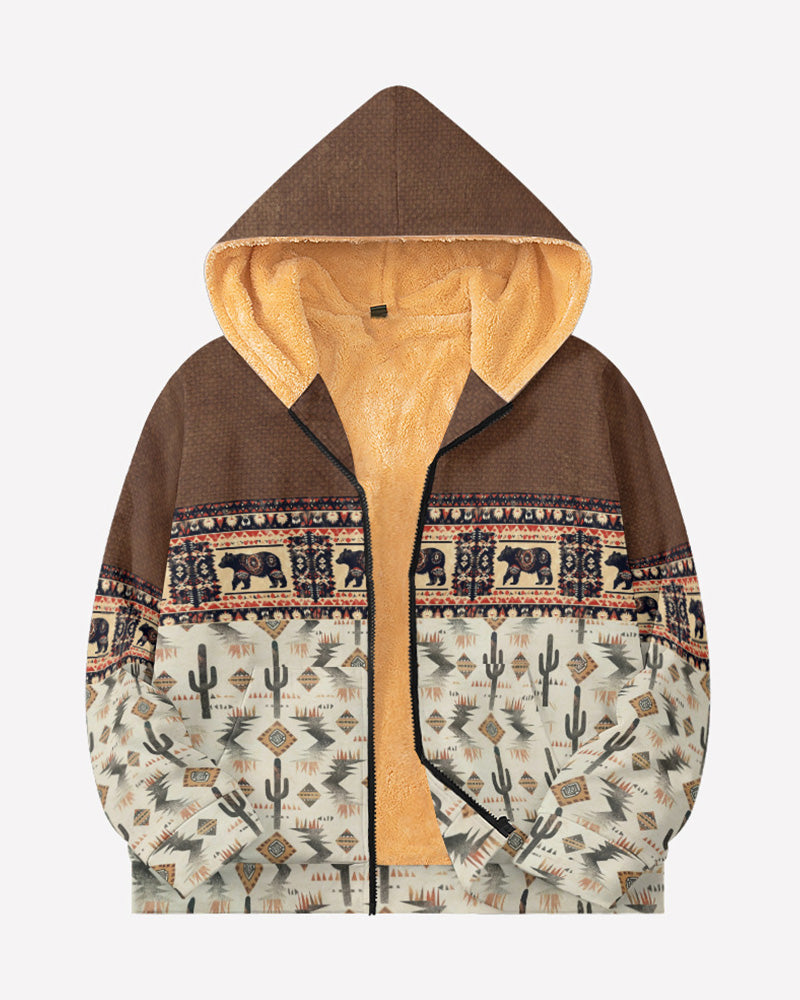 Big & Tall Western Geometric Graphic Hoodie for big men view 3
