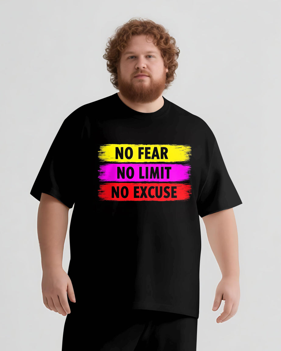 Big & Tall Graphic Streetwear T-Shirt Shorts Set for big men view 6