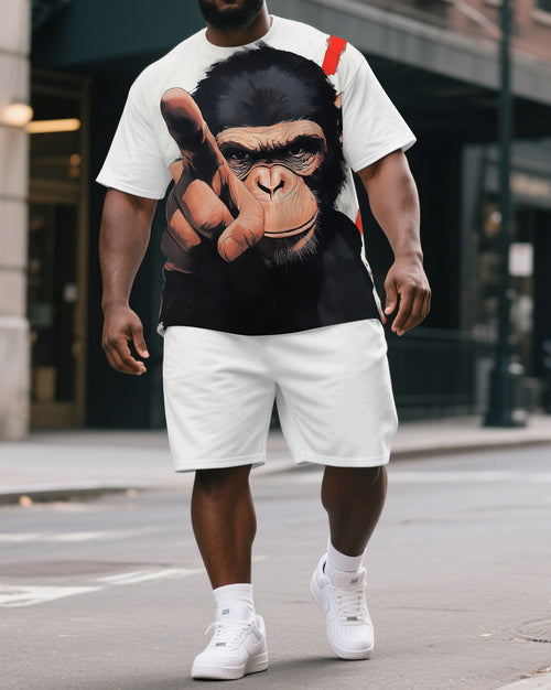 Big & Tall Graphic T-Shirt Shorts Set for big men view 1