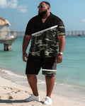 Big & Tall Colorblock Graphic Two-piece Set for big men view 2